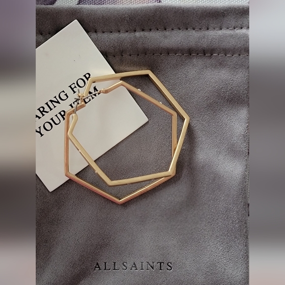 All Saints gold hoop earrings - Picture 1 of 2